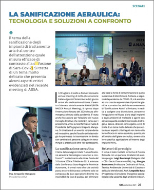 Nuovo articolo di Gregorio Mangano sul tema di ANAM 12 - La sanificazione aeraulica: tecnologia e soluzioni a confronto
